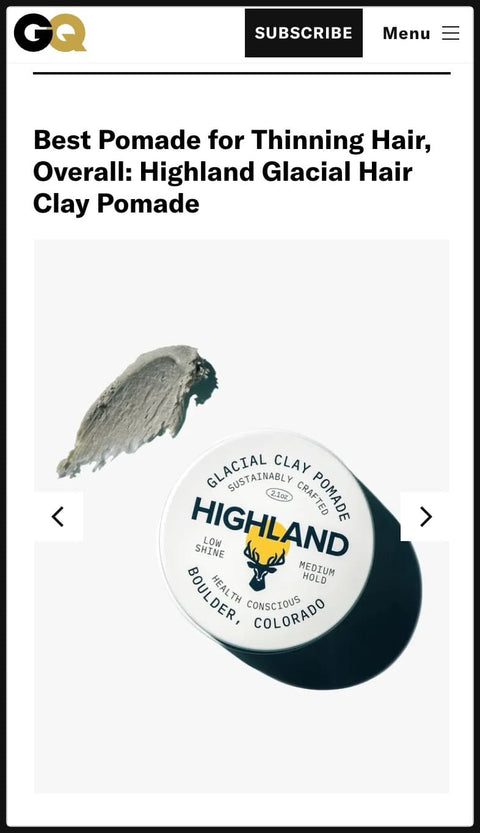 Highland Voted Best Pomade for Thinning Hair by GQ